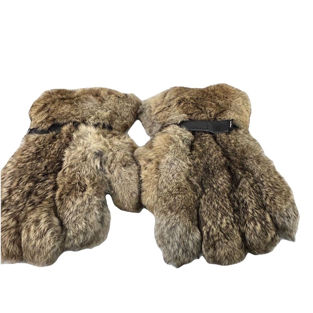Wigens Bear claw Mittens Real Rabbit Fur Pigskin Leather Men’s Large Long Gloves